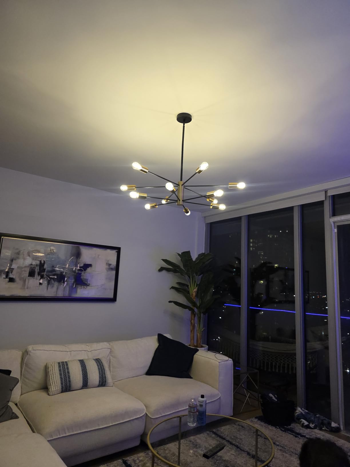 RUIYEY Modern Chandelier Ceiling Light Fixture - 33.4