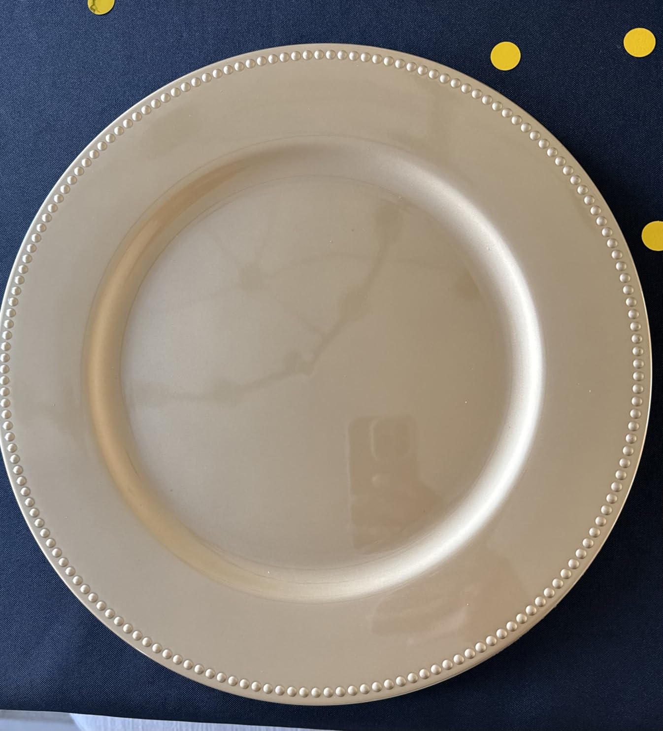 Okllen 12 Pack Plastic Gold Charger Plates, 13