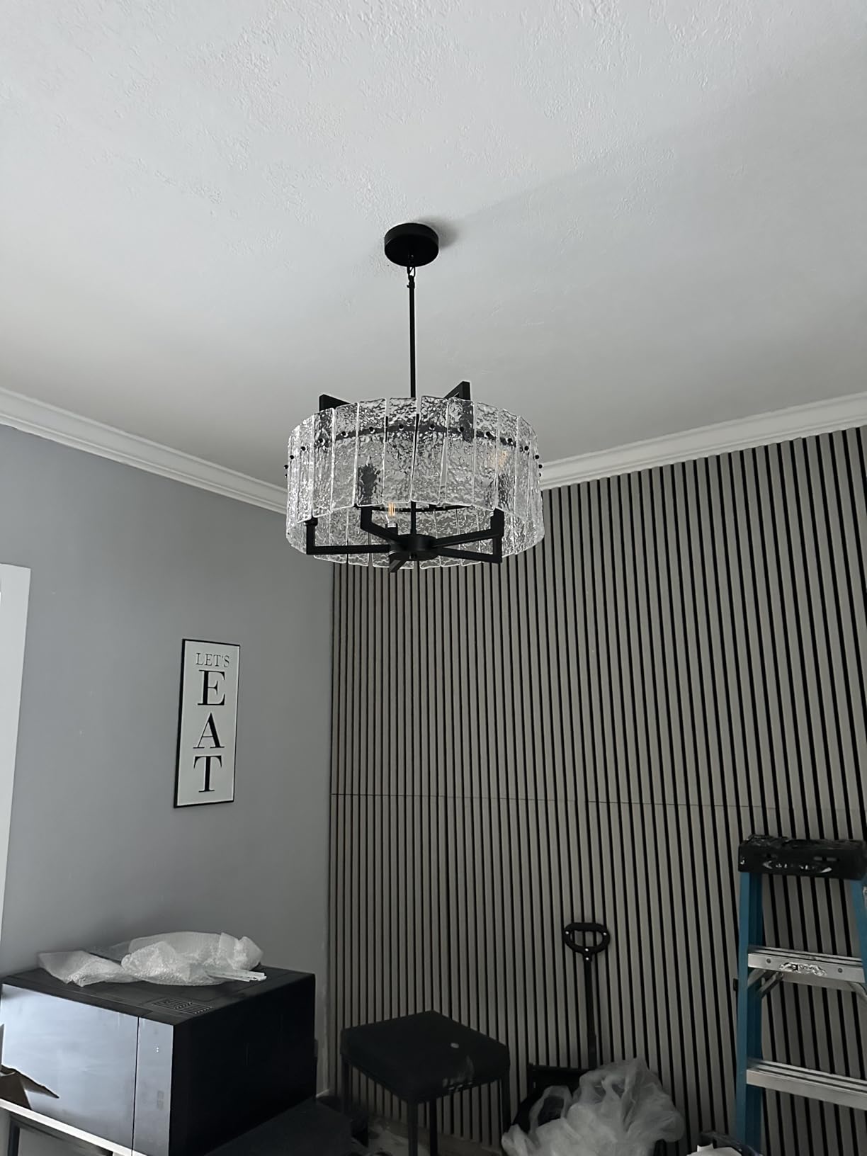 IKK Modern Rectangle Gold Crystal Chandeliers for Dining Room, 42