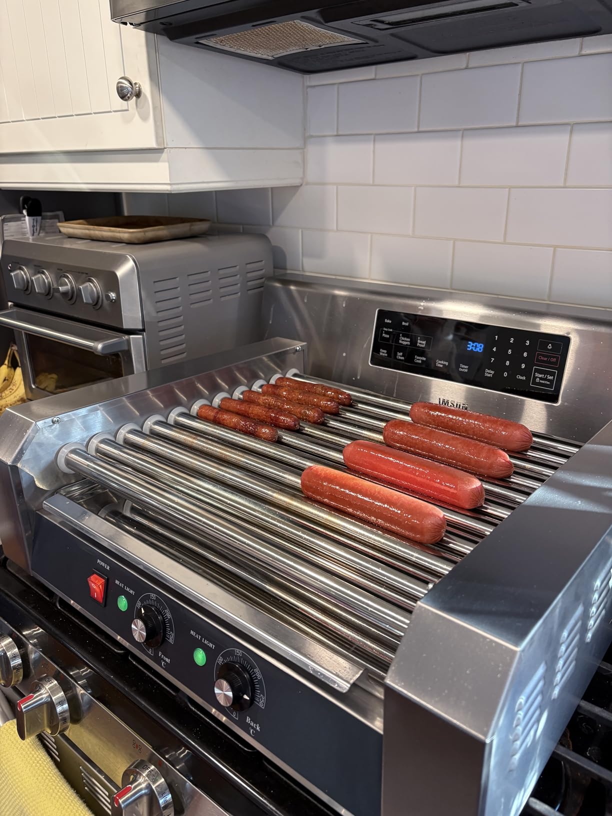 SYBO Hot Dog Roller - 18 Capacity, Non-stick Stainless Steel Rollers, Detachable Glass Cover, 1000-Watts, ETL Certified customer photo 1