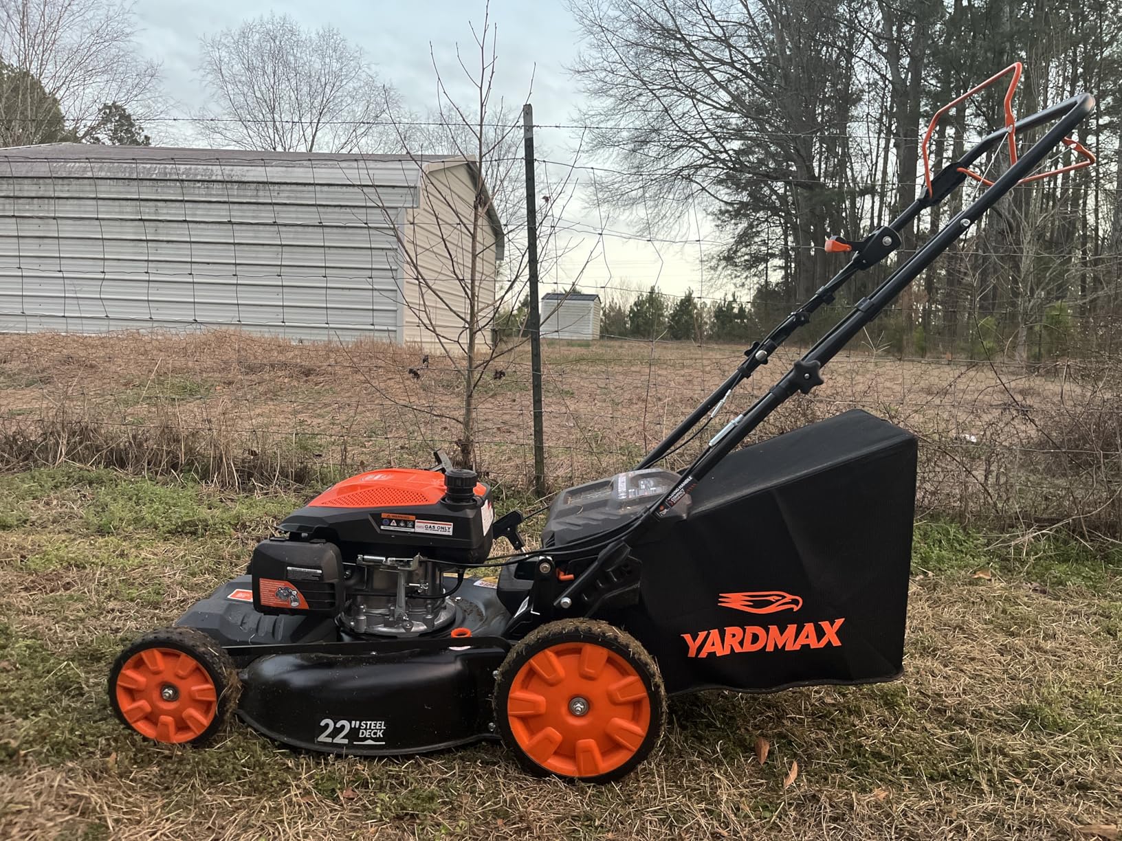 YARDMAX 22 in. 201cc Select PACE 6 Speed CVT High Wheel FWD 3-in-1 Gas Walk Behind Self Propelled Lawn Mower, Black customer photo 2