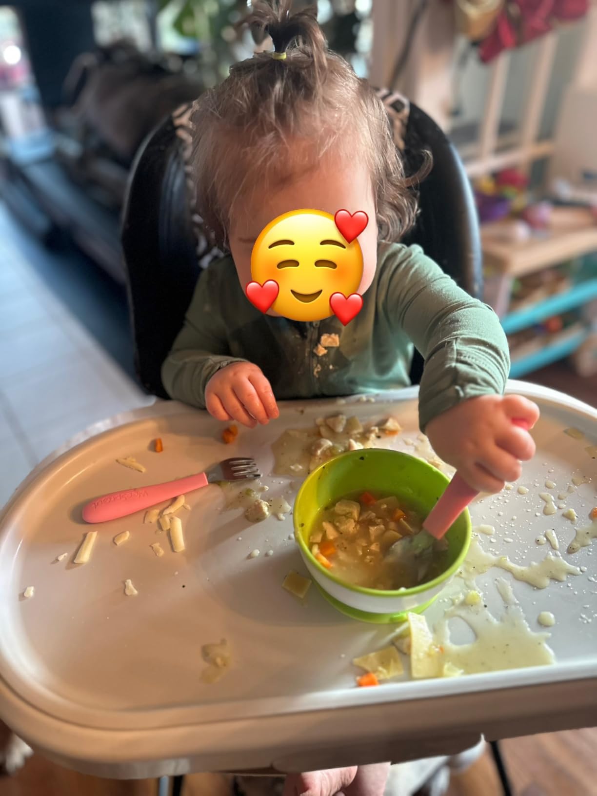 WeeSprout Toddler Utensils, 3 Forks & 3 Spoons, 18/8 Stainless Steel & Food Grade Silicone, Thick Easy-Grip Handles, Perfect Length For New Self Feeders, Gentle On Gums & Teeth, Dishwasher Safe customer photo 1