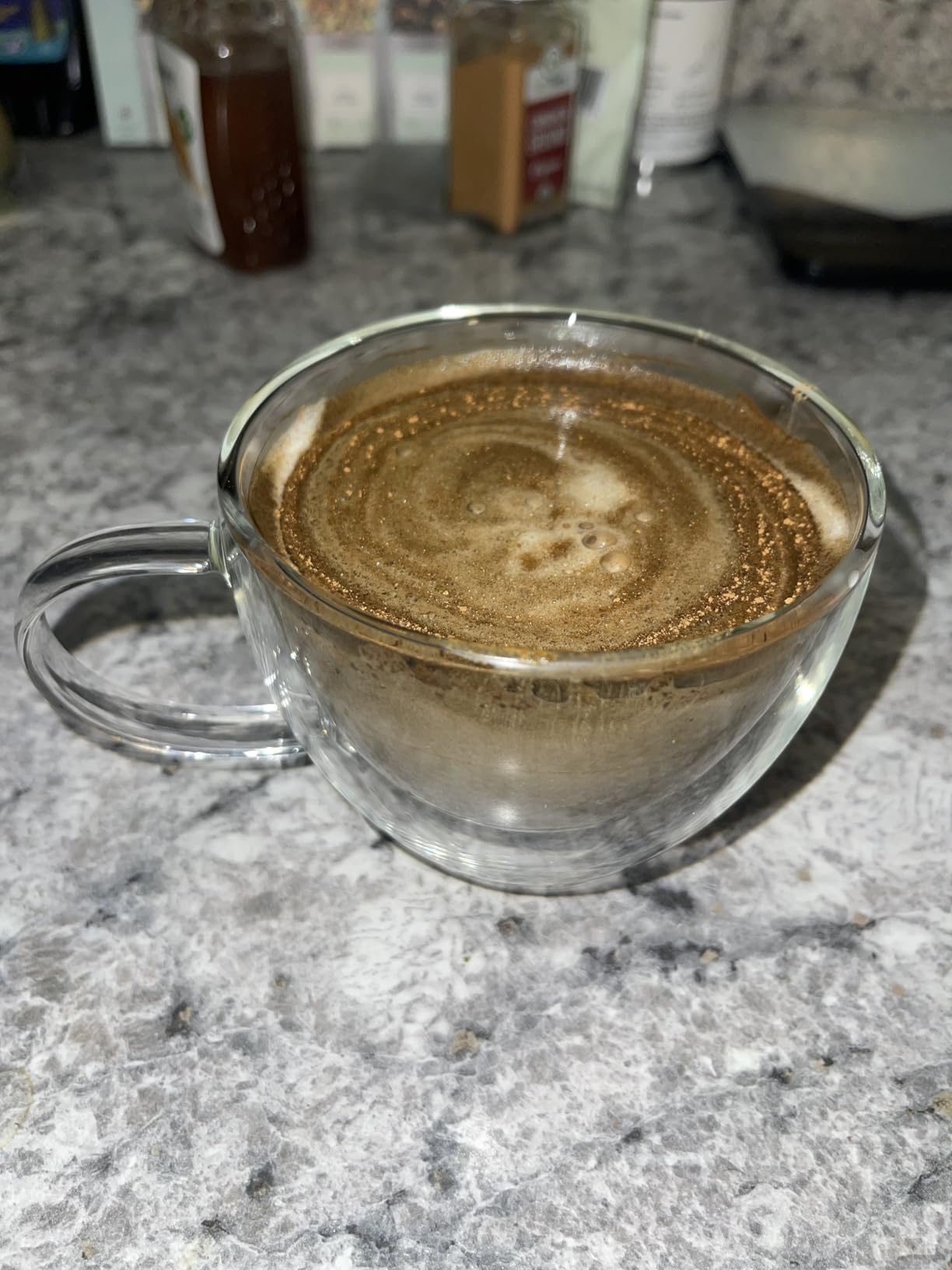 ecooe Double Walled Glass Coffee Mug 12 oz Latte Cappuccino Cups Set of 2, Clear Glass Coffee Cups with Handle, 350 ml Insulated Coffee Cup customer photo 2