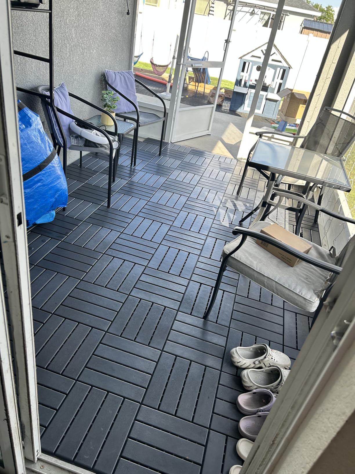 36 sq. ft Plastic Interlocking Deck Tiles, 36 Pack,12