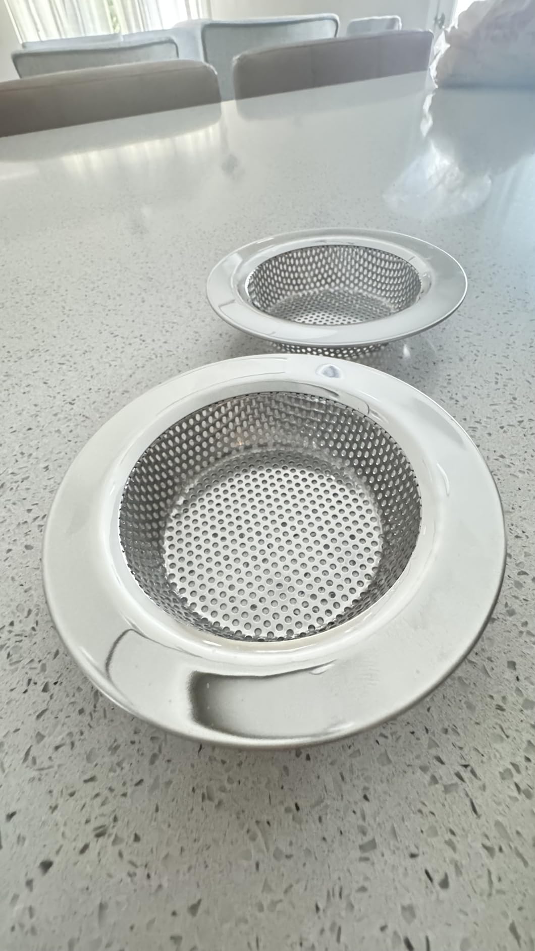 2 Pcs Sink Strainer for Most Kitchen Sink Drain Basket, Upgraded Double-Layer Safe Design Kitchen Sink Strainer (Outer Diameter 4.5 Inch) customer photo 1