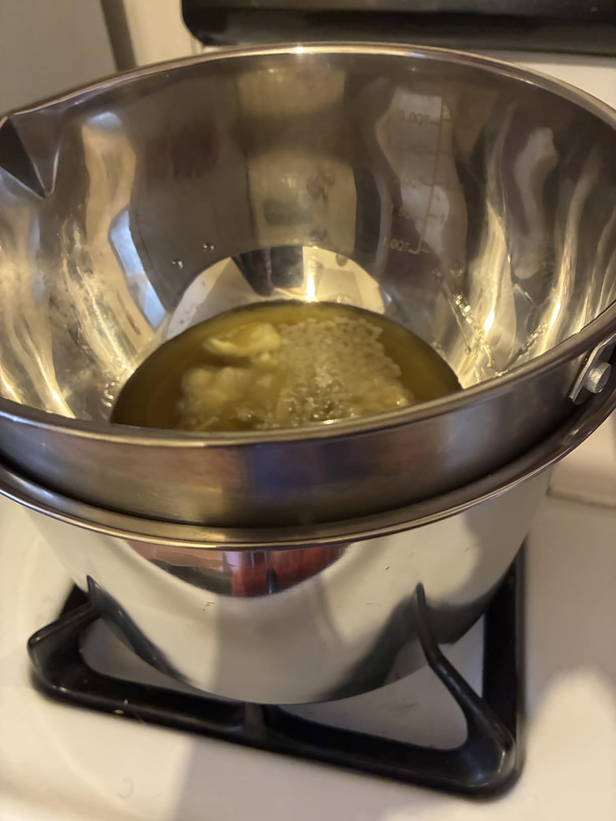 Double Boiler Pot Set,1250ML/1.1QT Mixing Bowl for Chocolate Melting, 2200ML/ 2QT 304 Stainless Steel Pot With Silicone Spatula for Melting Chocolate, Candy, Candle, Soap, Wax customer photo 1