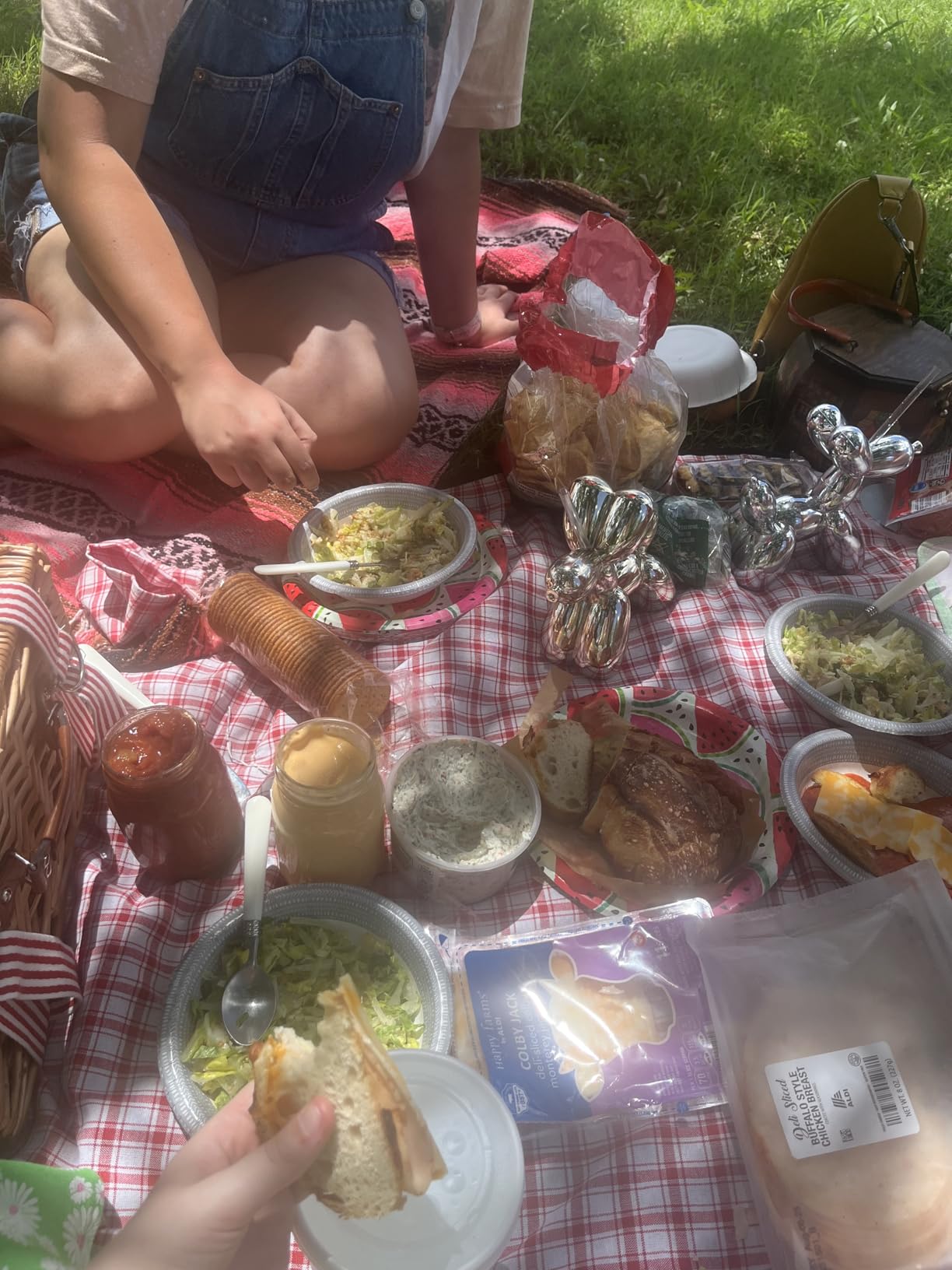 Picnic Basket for 4, Insulated Willow Picnic Baskets with Shoulder Strap, Picnic Hamper with Waterproof Picnic Blanket, Handmade Wicker Hamper for Outdoor, Great Gifts for Thanksgiving, Christmas customer photo 1