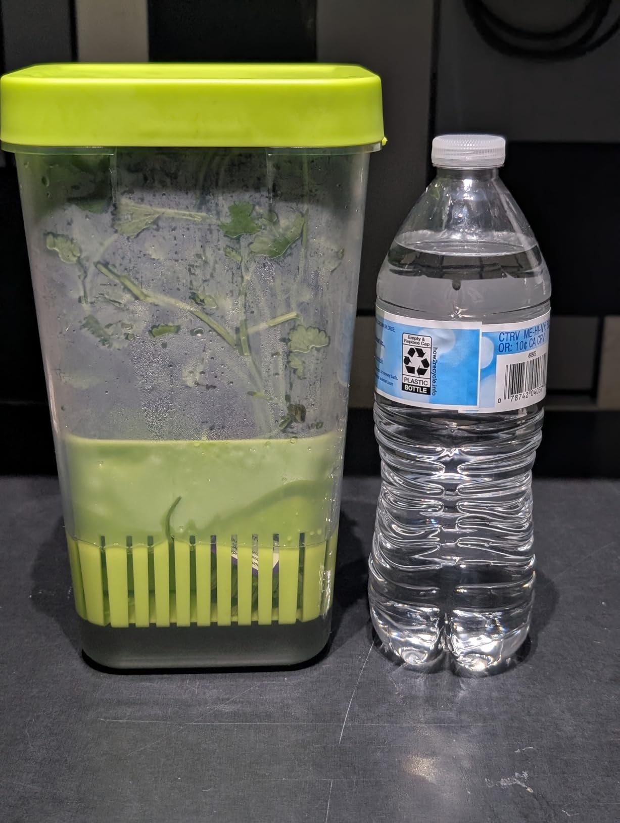 2 Pack Herb Keeper, BPA-Free Plastic Herb Saver with an Inner Basket for Cilantro, Mint, Parsley, and Asparagus, Keeps Fresh Herbs for 3 Times Longer customer photo 1