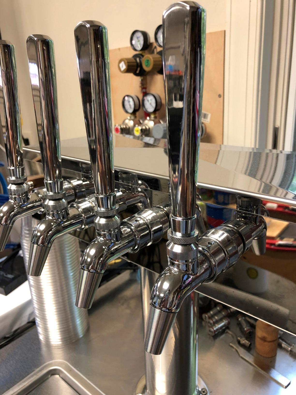 MRbrew Beer Tap Handle 2 PCS, Upgraded Beer Faucet Handle 304 Stainless Steel Beer Keg Tap Handle Commercial Standard 3/8