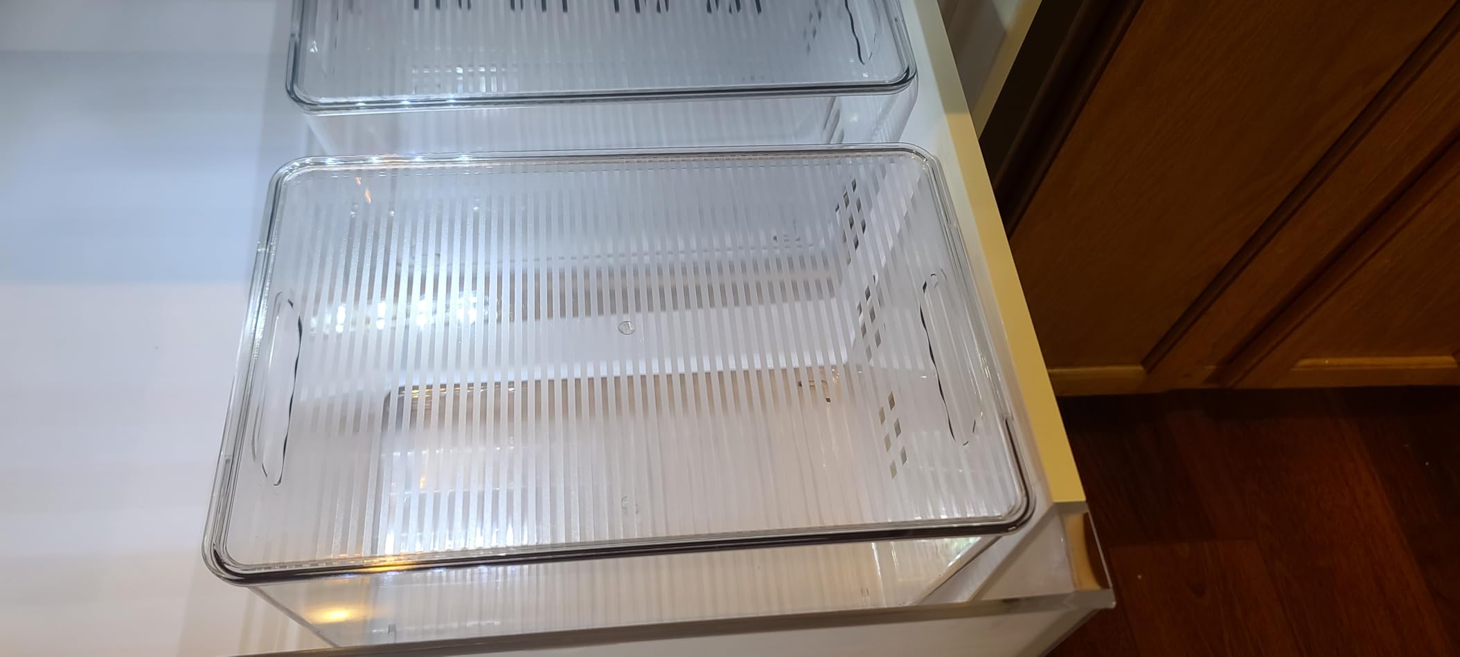 Vtopmart 6 Pack Clear Stackable Storage Bins with Lids, Large Plastic Containers with Handle for Pantry Organizer and Storage,Perfect for Bathroom,Cabinet,Kitchen,Fridge,Closet Organization customer photo 2