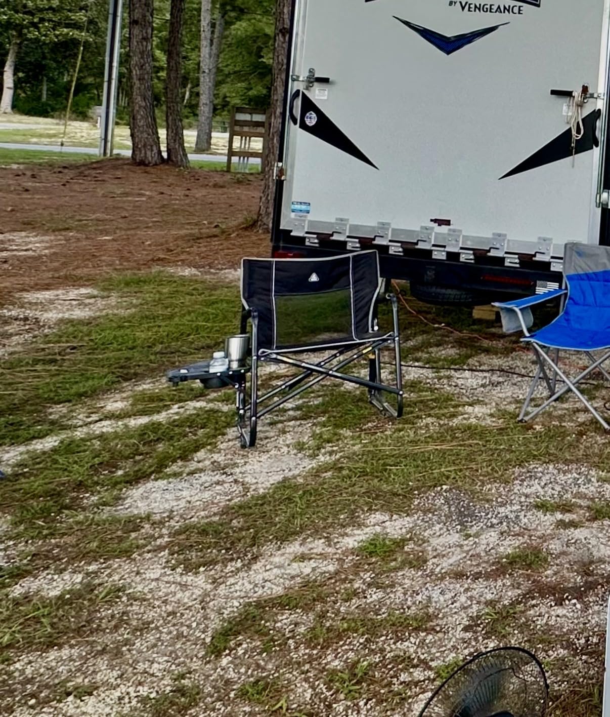 GCI OUTDOOR Freestyle Rocker XL with Side Table Camping Chair | Portable Folding Rocking Chair with Solid, Durable Armrests, Drink Holder & Comfortable Backrest - Red customer photo 1