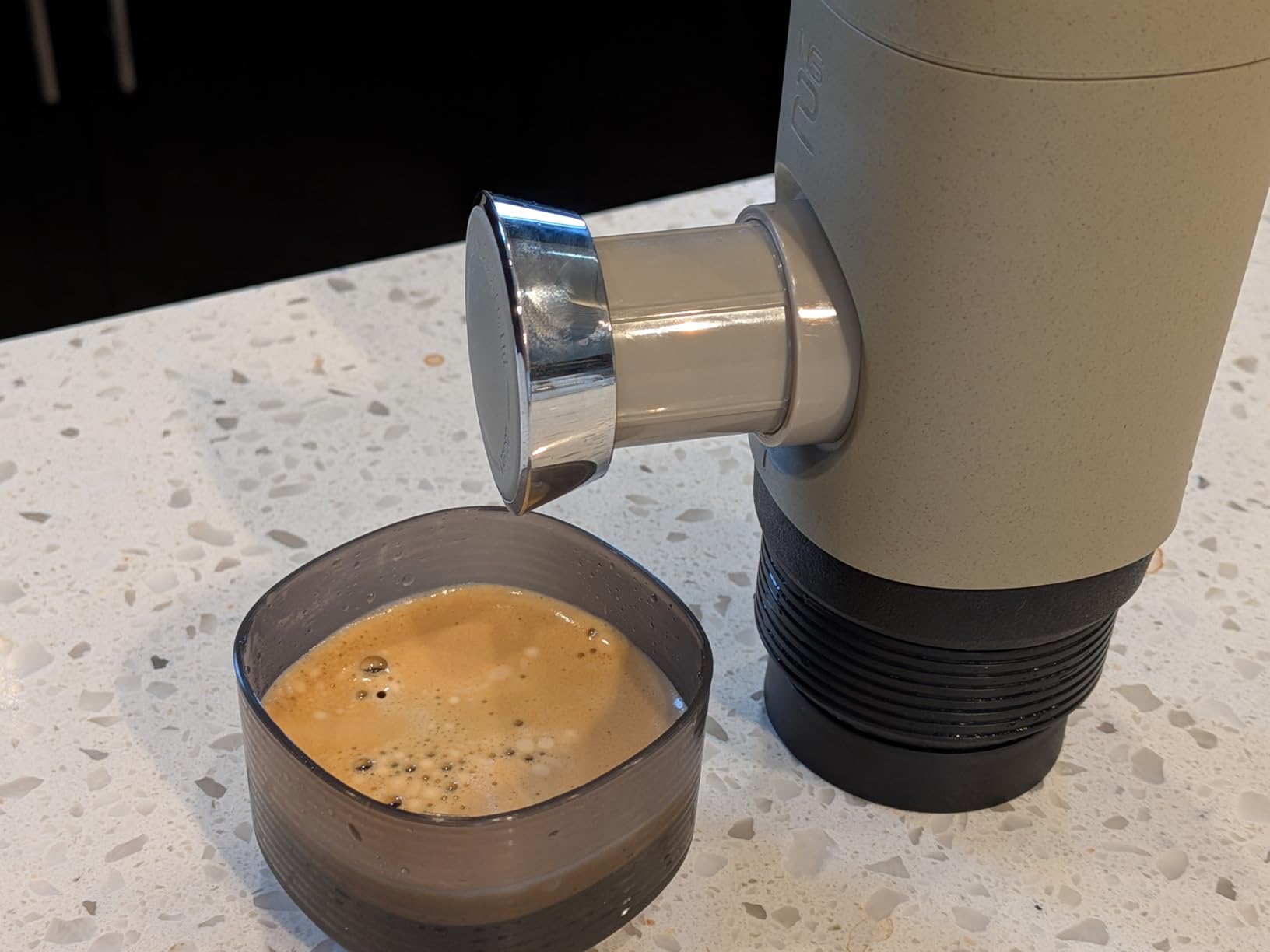 WACACO Minipresso NS2, Portable Espresso Machine, Compatible Original NS Capsules, Travel Coffee Maker, Manually Operated from Piston Action (Stone Beige) customer photo 1