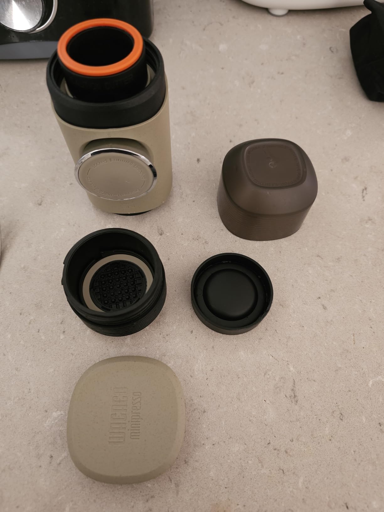 WACACO Minipresso NS2, Portable Espresso Machine, Compatible Original NS Capsules, Travel Coffee Maker, Manually Operated from Piston Action (Stone Beige) customer photo 2