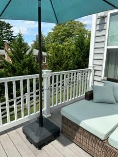 Patio Umbrella Base Heavy Duty with Wheels Square Market Stand for Outdoor 4 Locks 2 Knobs 125lb Capacity, Black customer photo 2