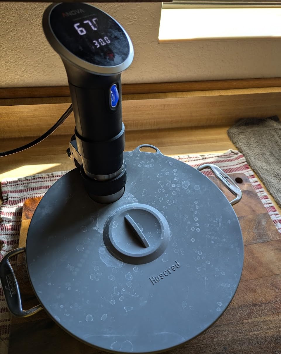 Sous Vide Precision Cooker Silicone Lids, Fits up to 11 pot, Compatible with Anova/Joule/Inkbird Culinary Sous Vide Precision Cookers, Prevent Water Evaporation and Retain Flavor (Black) customer photo 2