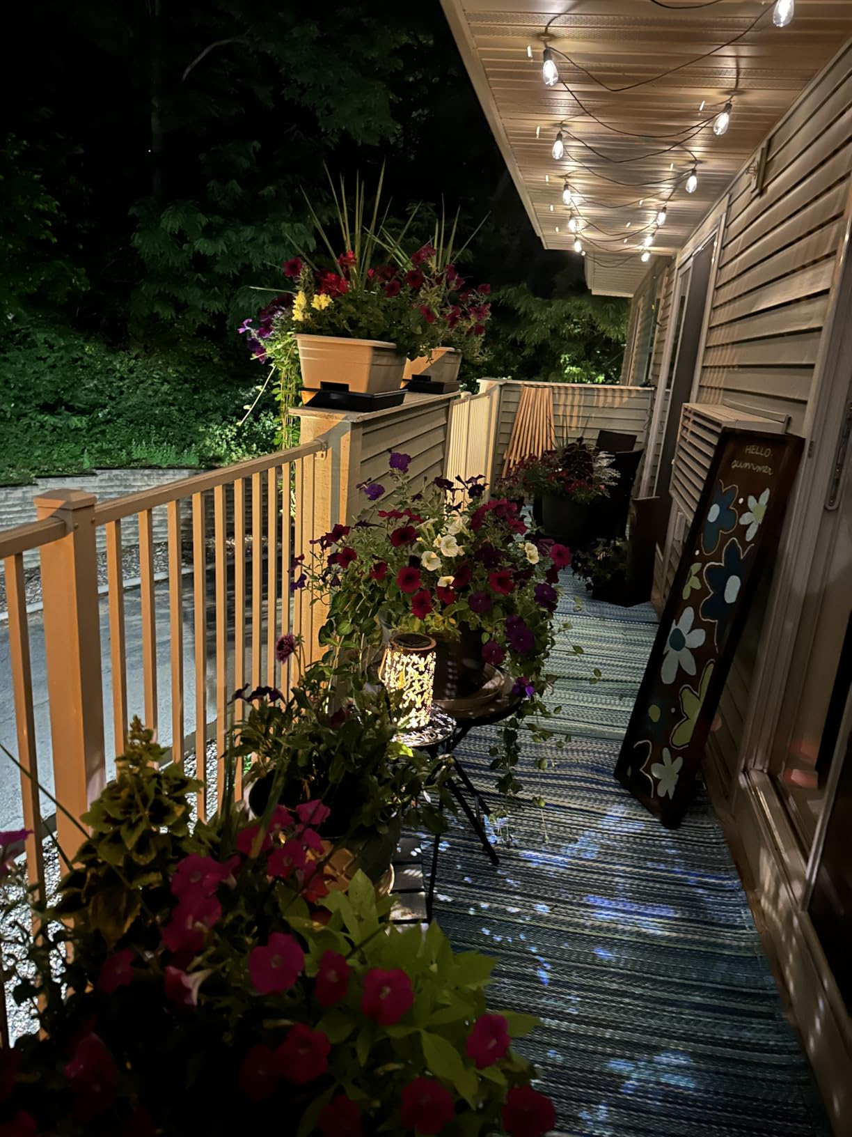 addlon 54FT (48+6) Solar String Lights Outdoor Waterproof with USB Charging & Remote Control - Dimmable Solar Power Patio Lights with LED Bulbs for Porch, Garden, Yard, Market, Bistro - Last for 20+Hrs customer photo 1