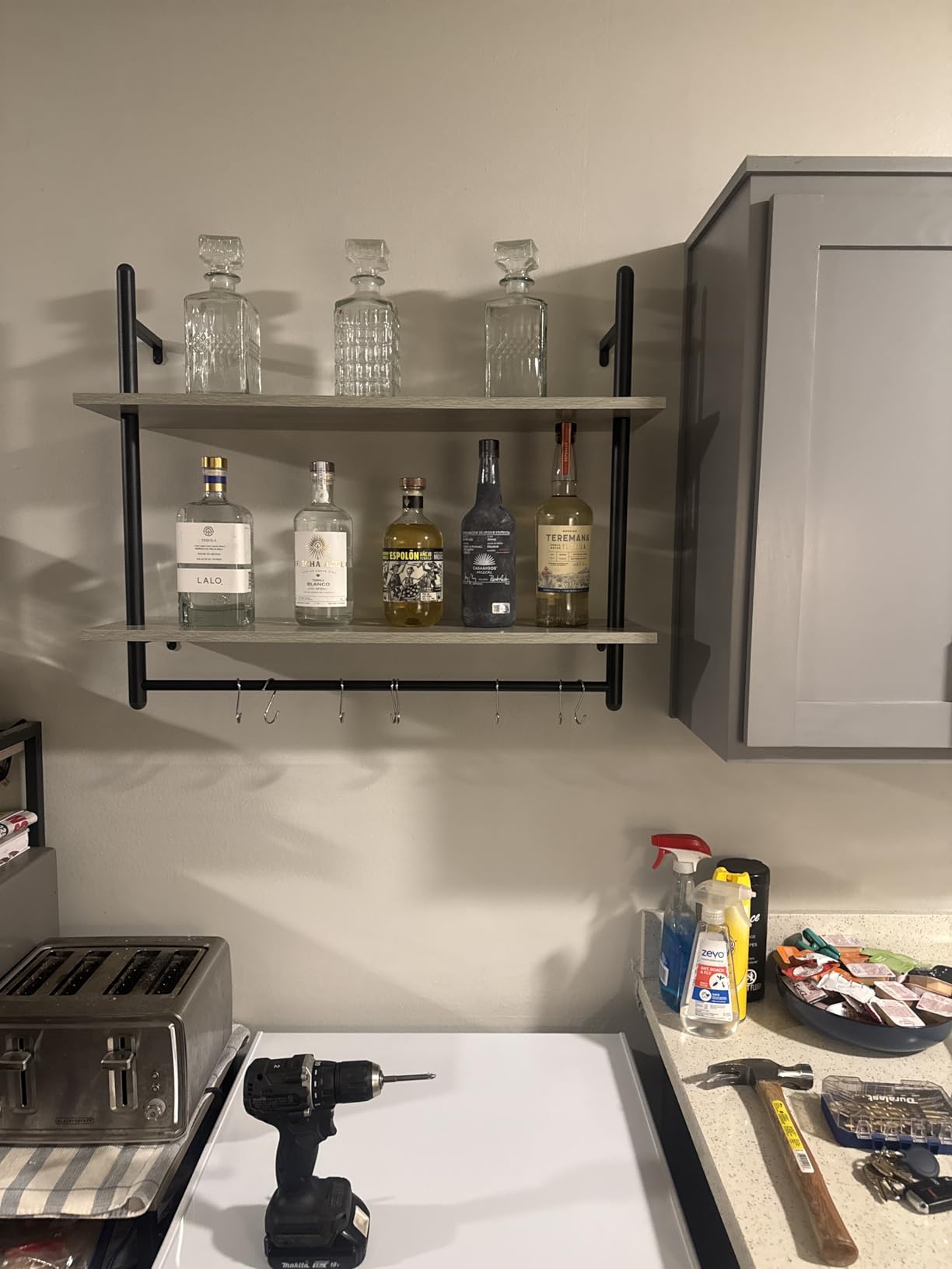 Bestier Pipe Shelf Industrial Floating Shelving 31