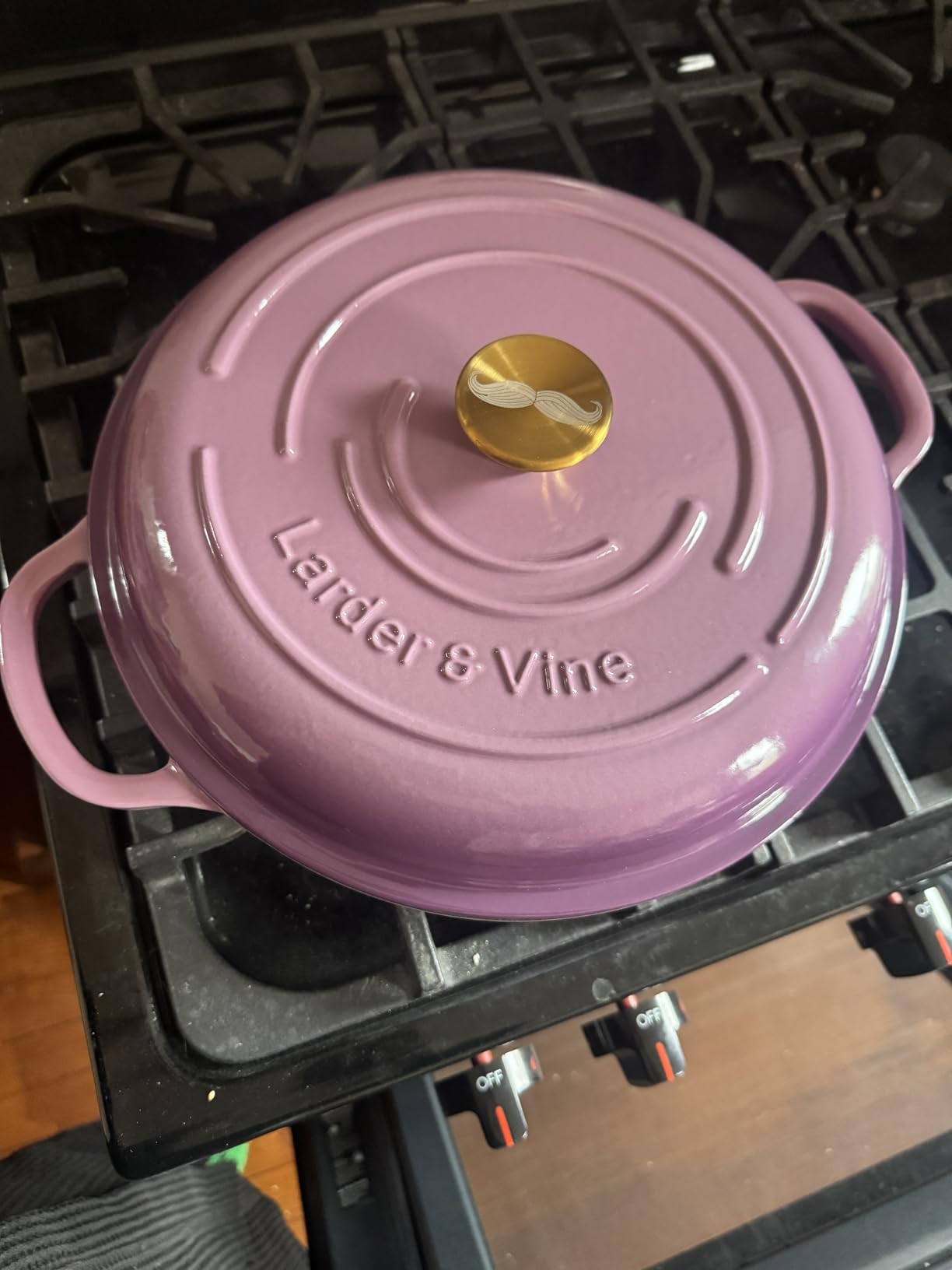 Larder & Vine Enameled Cast Iron Braiser | 3.6 qt Braiser Pan with Lid | Shallow Dutch Oven Compatible on All Cooktops | Casserole Dish Oven Safe to 500° F | Dual Handles | Bondi customer photo 1
