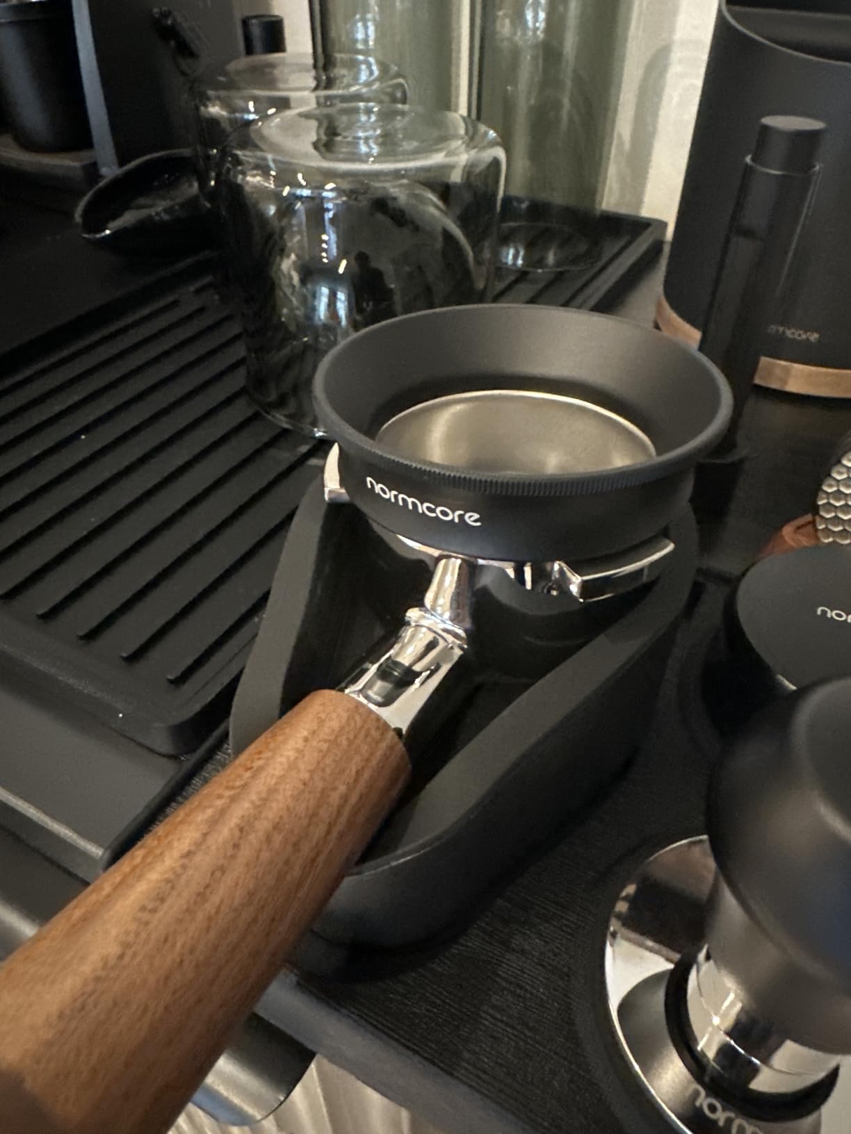 Normcore 58mm Magnetic Dosing Funnel V2 - Espresso Coffee Dosing Ring - 18mm Anodized Aluminum with 9 magnetized Steel Compatible with 58mm Portafilter customer photo 2
