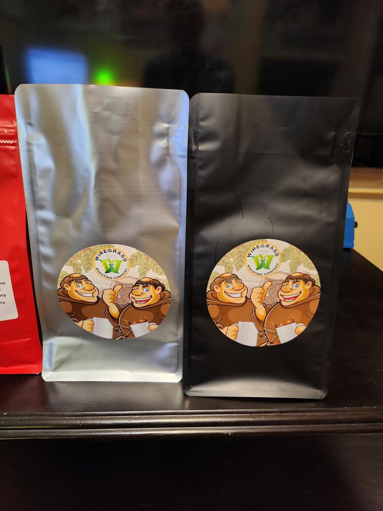 DMpcakDM Coffee Bags with Valve(16 oz,1 lb,50pcs) Black High Barrier Aluminumed Foil Flat Bottom Heat Sealed Coffee Beans Packaging Bags Side Zipper Resealable Bags for Home or Business customer photo 1