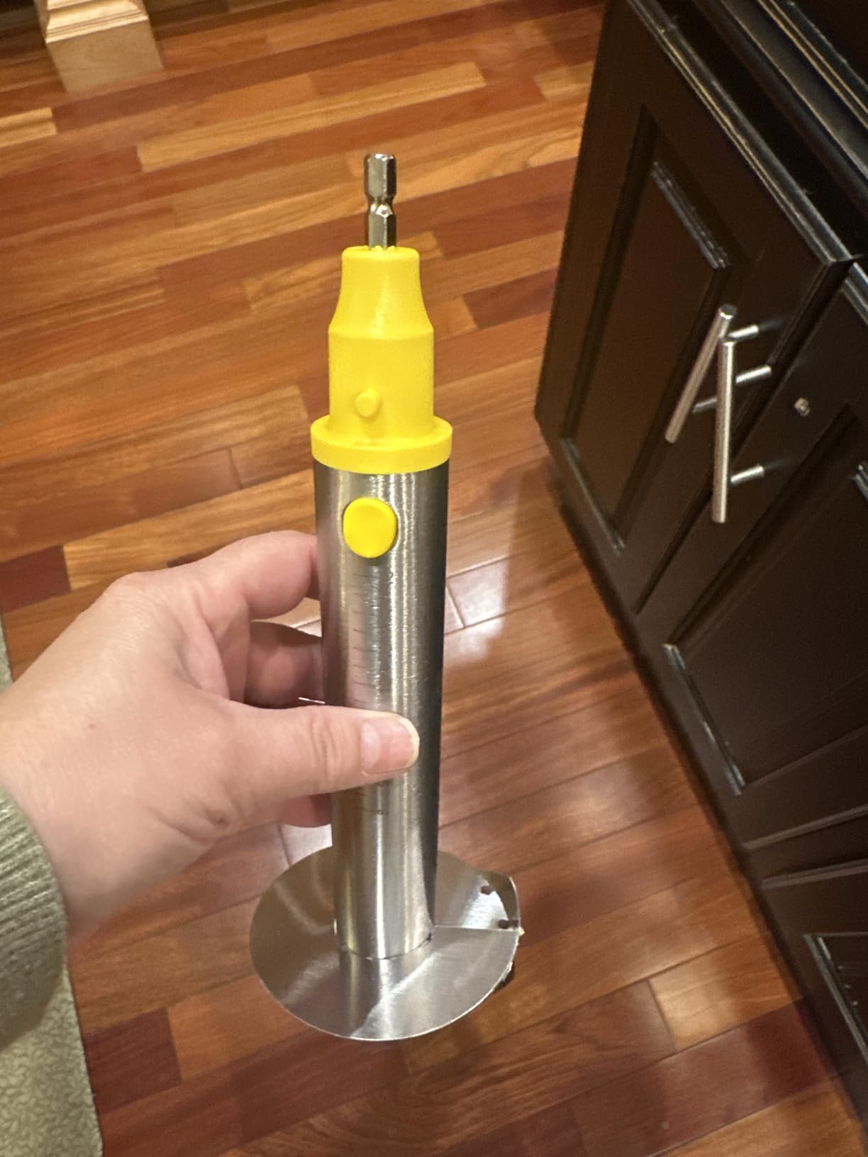 YYP Pineapple Cutter with Knife, [Upgraded, Electric & Manual] Durable Pineapple Corer with Electric Drill Accessory, Stainless Steel Fruit Peeler Knife Pineapple Slicer Core Remover Kitchen Tool customer photo 2