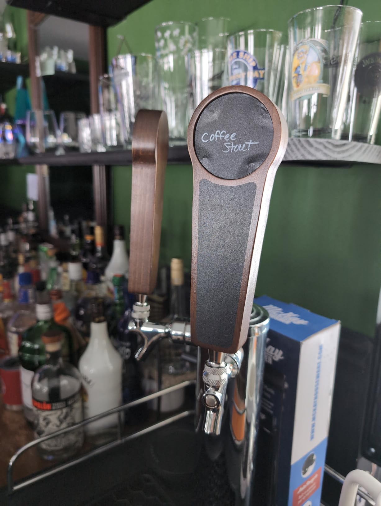 4 Pcs Wooden Chalkboard Beer Tap Handle for Kegerator with Changeable Logo and 4 Pen for Bar Restaurant Wedding Brewery Craft Display Beer Lovers Homebrew (Brown) customer photo 1