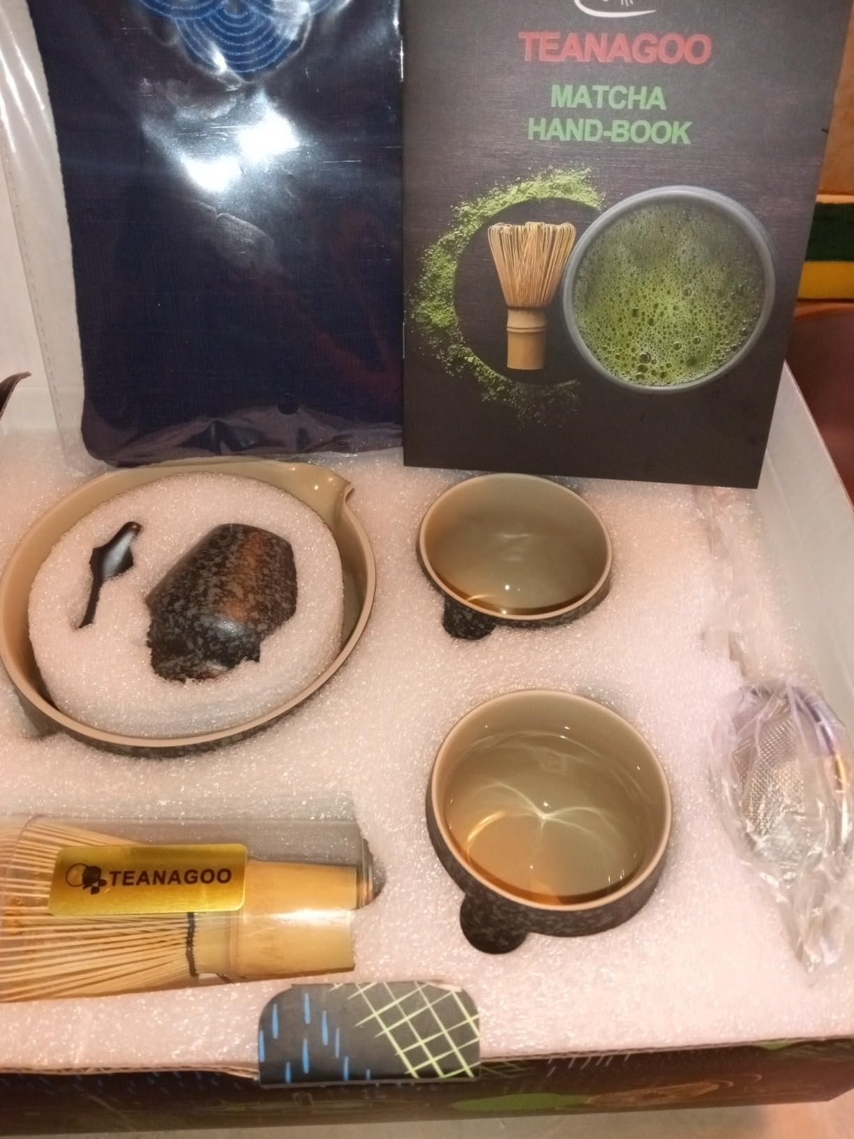TEANAGOO 9 Pcs Matcha Whisk Set,Ceramic Matcha Set,Matcha Kit for Ceremony,Matcha Tea Set for Making Breakfast/Matcha Latte,Matcha Whisk and Bowl Set with 2 Matcha Cups(7.2oz),Gift for Matcha Lover customer photo 2