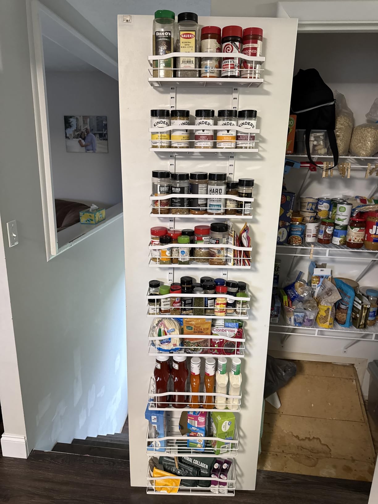 Moforoco 9-Tier Over The Door Pantry Organizer, Pantry Organization and Storage, Black Hanging Basket Wall Spice Rack Seasoning Shelves, Home & Kitchen Bedroom Bathroom House Essentials customer photo 2