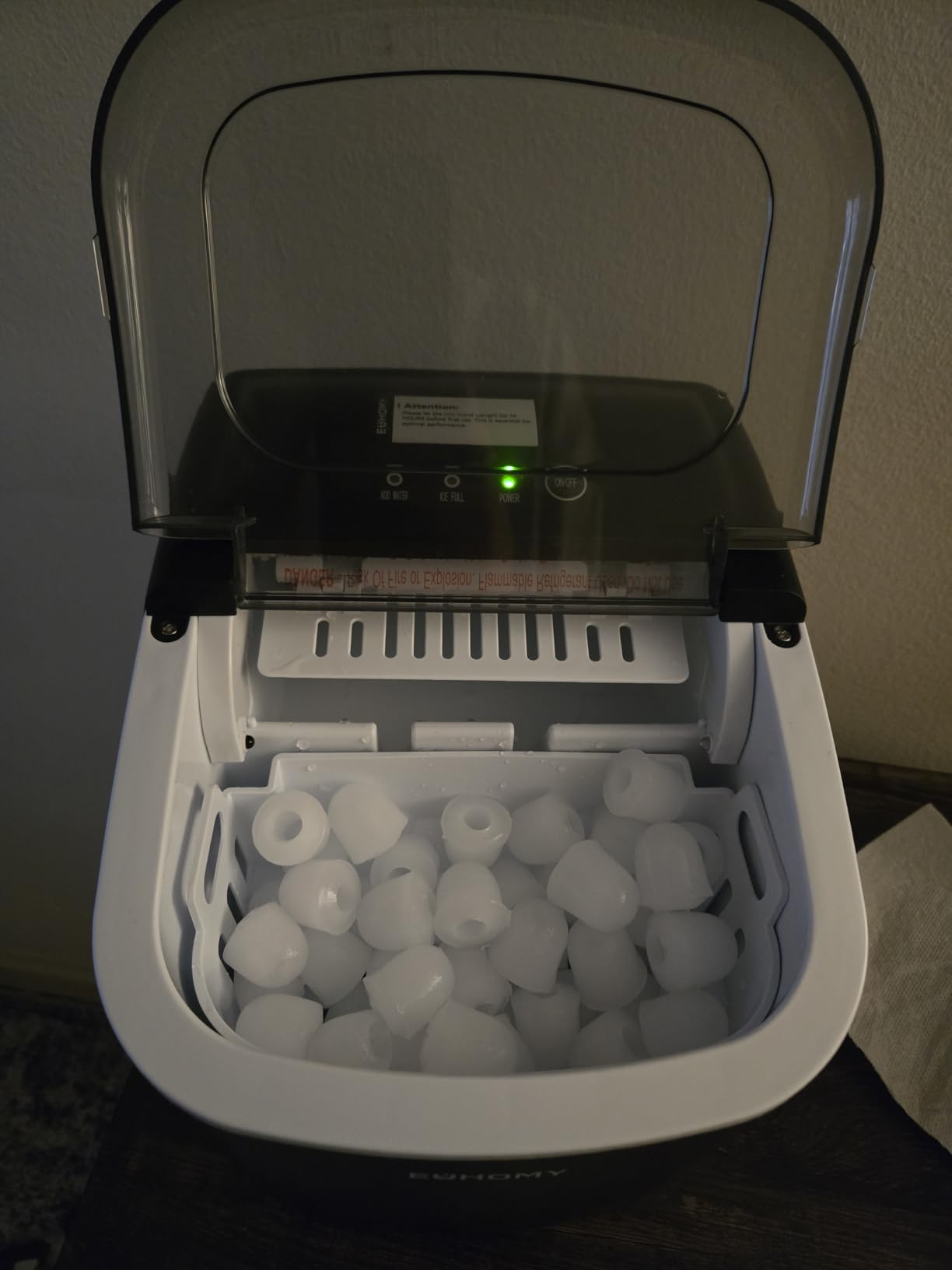 EUHOMY Countertop Ice Maker Machine with Handle, 26lbs in 24Hrs, 9 Ice Cubes Ready in 6 Mins, Auto-Cleaning Portable Ice Maker with Basket and Scoop, for Home/Kitchen/Camping/RV. (Black) customer photo 2