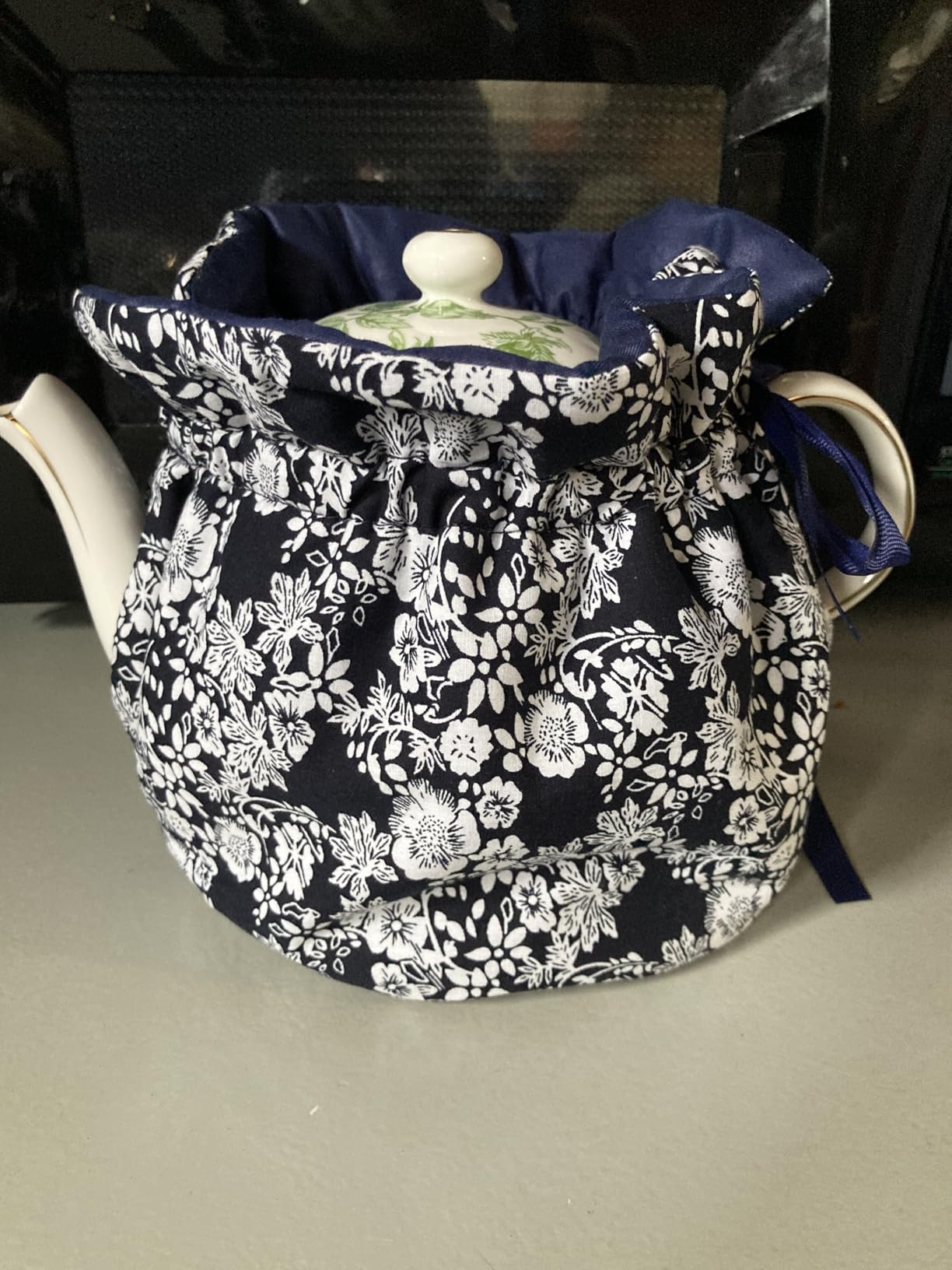 Tea Cosy - Retro Floral Cotton Printed Tea Cosy, Kitchen Tea Pot Dust Cover, Breakfast Warmer, Insulation and Keep Warm,Color#7 customer photo 1