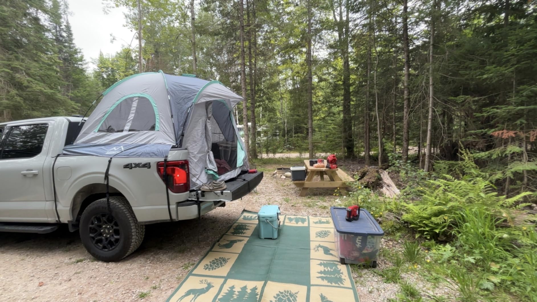 Pickup Truck Tent, Waterproof PU2000mm for Camping 5.5-6 Ft Bed,2-Person Sleeping with Double Layer Design Windows, Portable Overland Tent Expandable Triangle Sunshade Awning customer photo 1