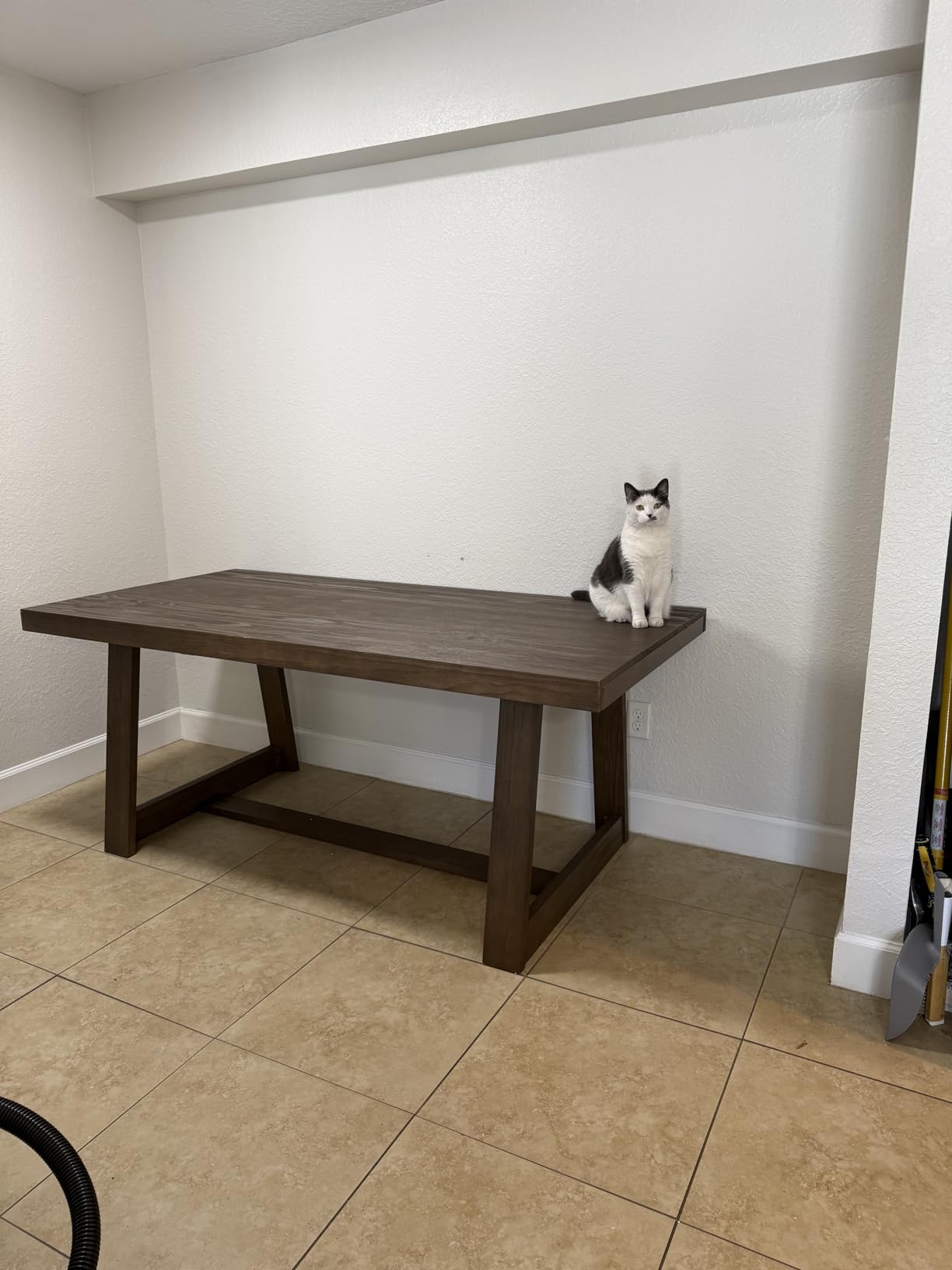 Plank+Beam 60 Inch Farmhouse Dining Bench, Solid Wood Entryway Bench, Wooden Outdoor Bench, Kitchen Dining Seat, Dining Room, Home Office, Living Room Furniture, Easy Assembly, Pecan Wirebrush customer photo 2