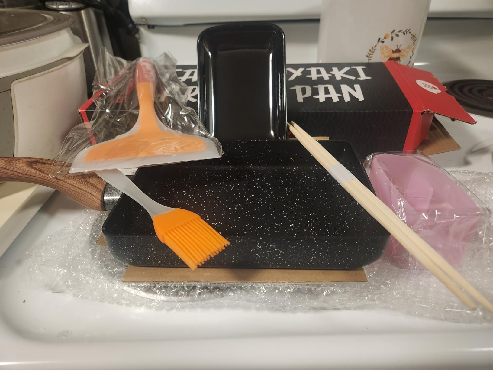 Oleex Tamagoyaki Pan Set - Japanese Omelette Pan with Kitchen Cooking Tools Like Musubi Mold, Spatula & Other Omelet Accessories - Multifunctional PFOA-Free Nonstick Square Frying Pan - 5x7 Inches customer photo 2
