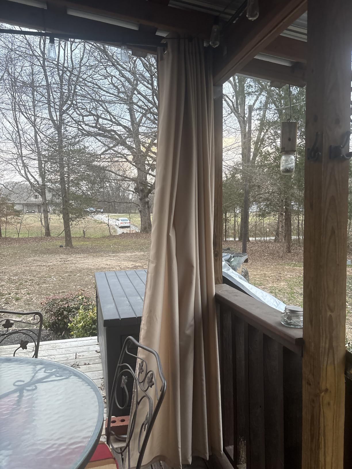 HolidayIdeas Outdoor Curtains for Patio Waterproof, 4 Panels - 54 x 84 Inch - Privacy Protection & Light Filtering Curtains Cream Grommet Outside Curtains for Porch, Gazebo, Pergola, Backyard customer photo 1