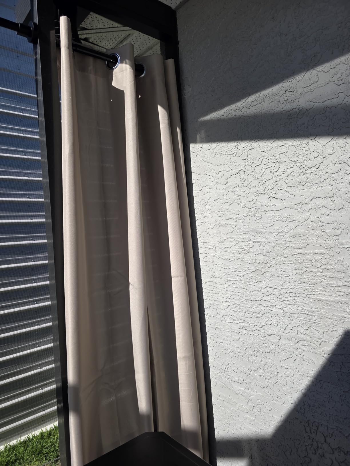 HolidayIdeas Outdoor Curtains for Patio Waterproof, 4 Panels - 54 x 84 Inch - Privacy Protection & Light Filtering Curtains Cream Grommet Outside Curtains for Porch, Gazebo, Pergola, Backyard customer photo 2