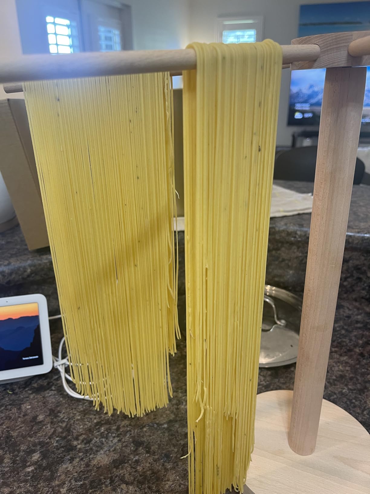 Pasta Drying Rack, Large Wood Pasta Rack Collapsible for Fresh Pasta Noodle Spaghetti Dryer Hanger Stand customer photo 1