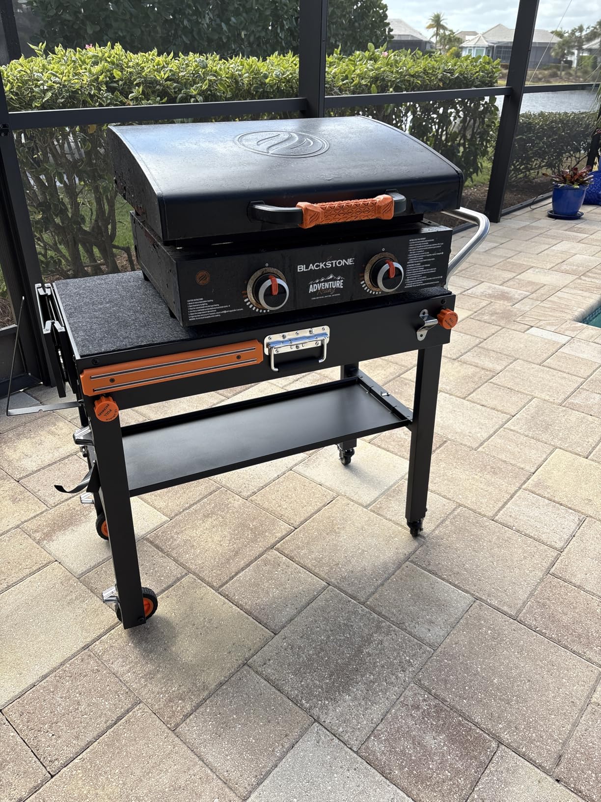 Grill Table For Blackstone Griddle 22 and 17 Inch, Grill Carts Outdoor With Wheels, Heavy-Duty Grill Stand, Foldable Quickly Blackstone Stand Suitable for Travel/Camping And Outdoor Meals customer photo 1