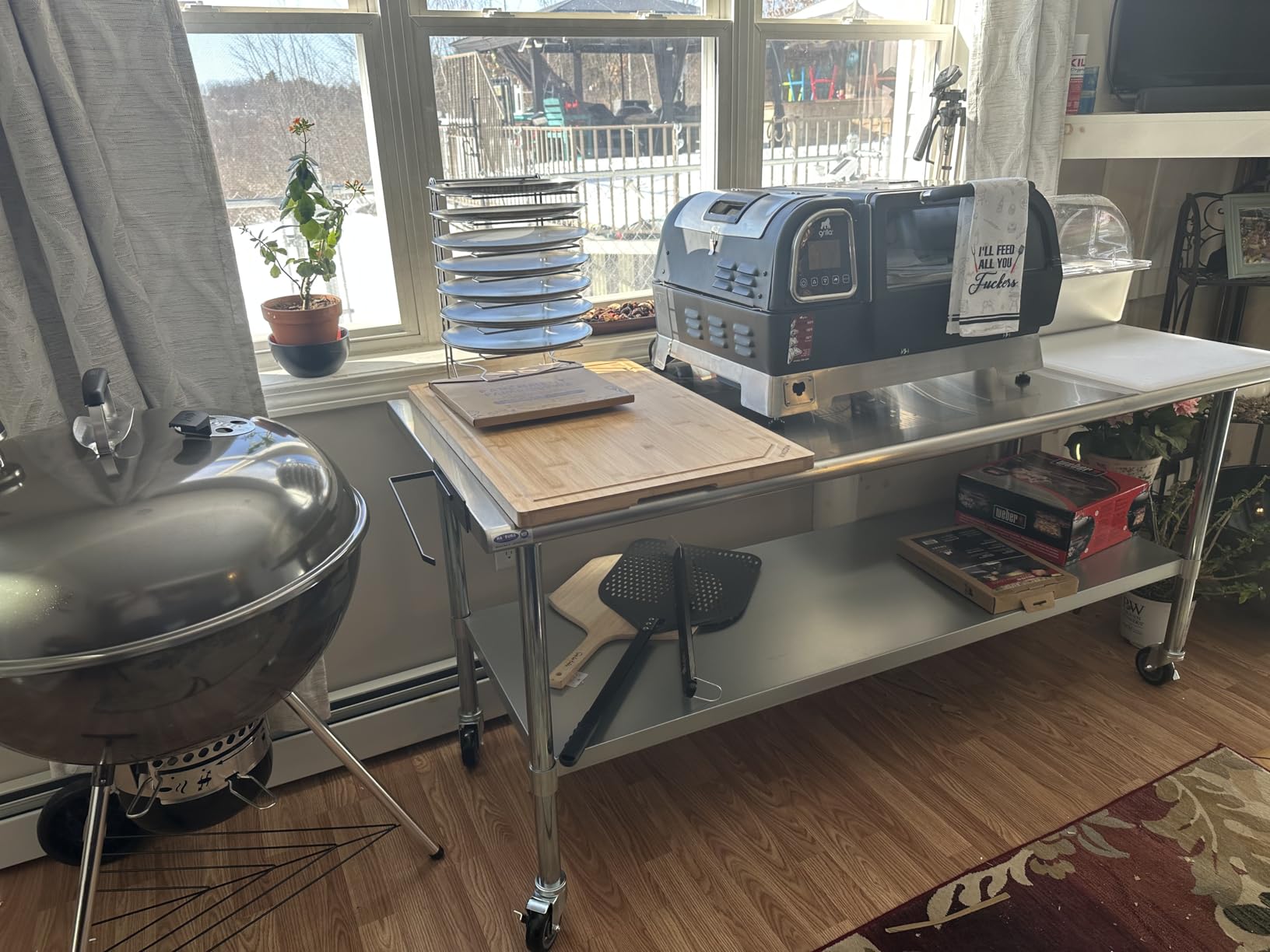 HARDURA Stainless Steel Table with Wheels 24 x 48 Inches Casters NSF Heavy Duty Commercial Work & Prep Table with Undershelf and Galvanized Legs for Restaurant Kitchen Bar and Hotel Garage customer photo 2