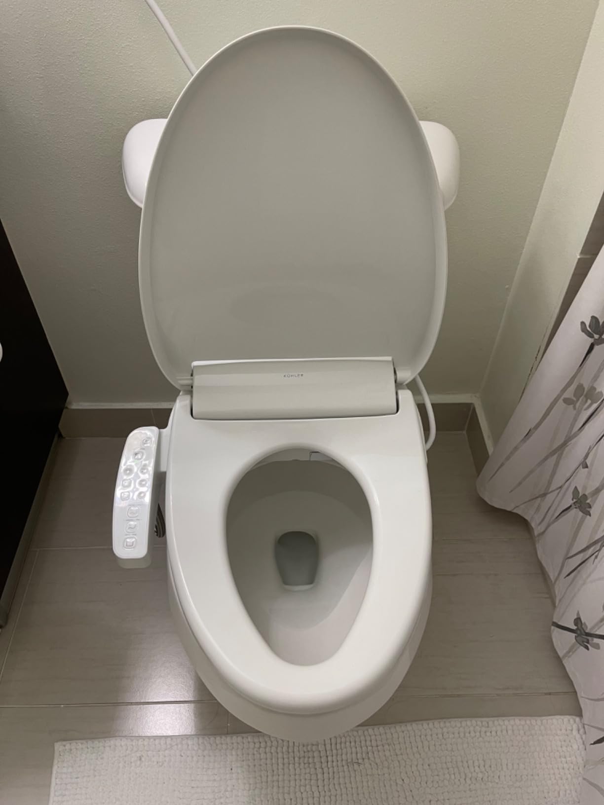Kohler PureWash E580 Elongated Bidet Toilet Seat, White, Quiet-Close Lid Prevents Slamming, Self-Cleaning Wand, Adjustable Water Pressure with Multiple Cleansing Options customer photo 1