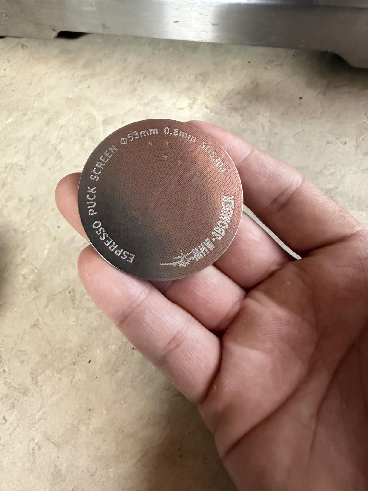 MHW-3BOMBER 54mm Puck Screen - 0.8mm Espresso Puck Screen - Metal Reusable Coffee Filter for Breville Sage 54mm Portafilter Basket - Double-layer Espresso Screen FG5591M-OS customer photo 1