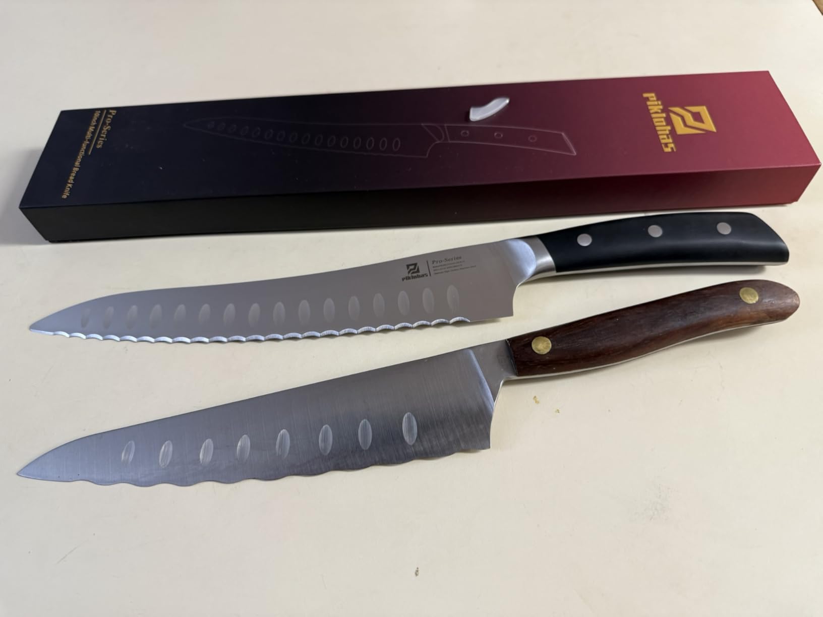 Resharpenable Bread Knife, 10 Inch Multifunction Serrated Knife for Homemade Bread, Razor Sharp Sourdough Slicing with Innovative Wavy Edge for Efficient Cutting, Baking & Wedding Gifts customer photo 1