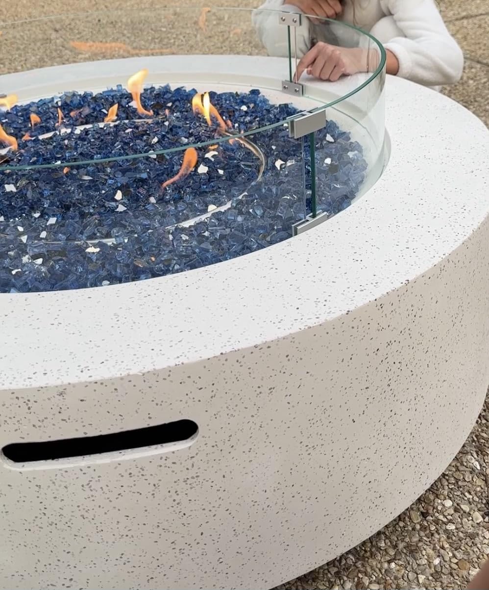 COSIEST 2-Piece Outdoor Propane Firepit Table Set w Tank Table, 42