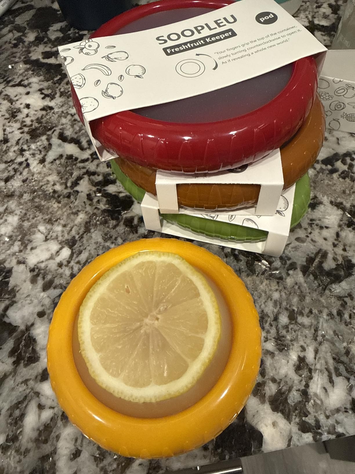 Avocado Saver and Tomato Holder - Set of 4 Reusable Storage Containers for Fridge - Ideal for Garlic, Onions, Lemons, and Potatoes customer photo 2