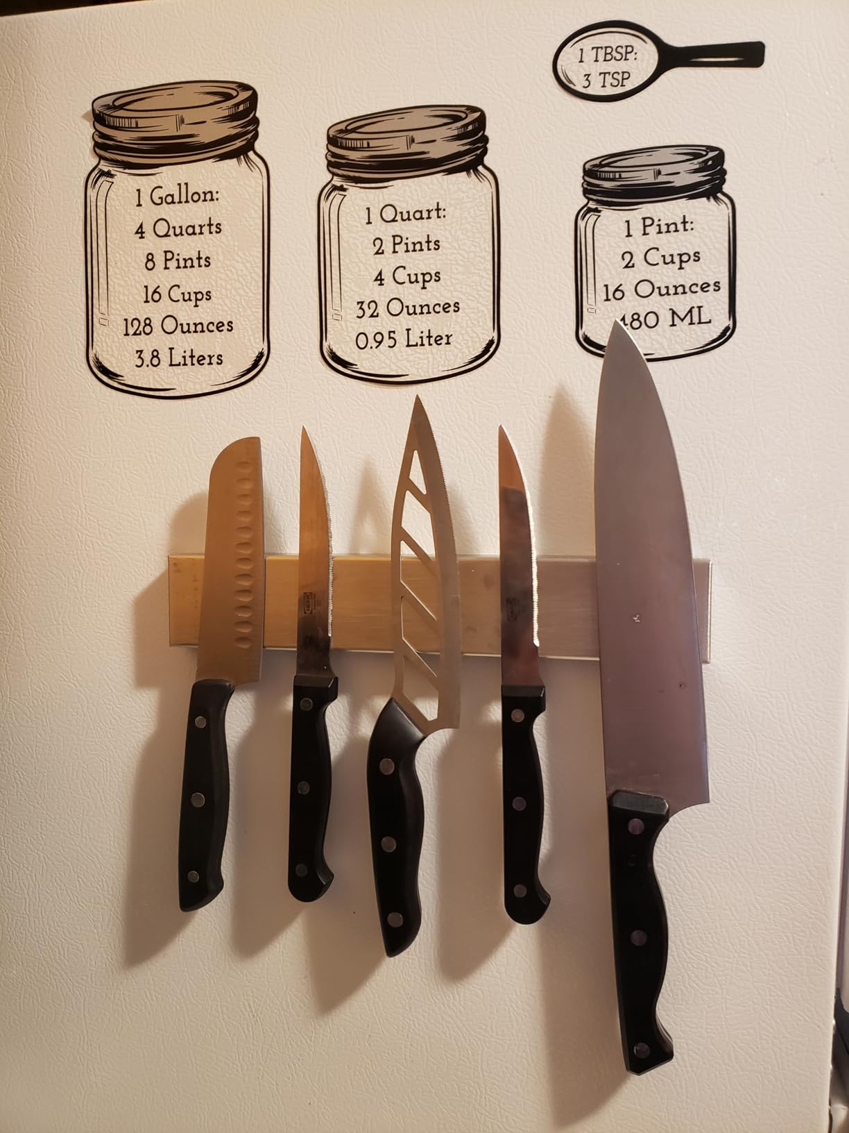 Magnetic Knife Holder for Wall, Knife Magnetic Strip Magnetic Knife Holder for Refrigerator Mount Knife Rack Kitchen Utensil Holder Metal Tool Holder Knife Block Kitchen Organizers Accessories 10 Inch customer photo 2