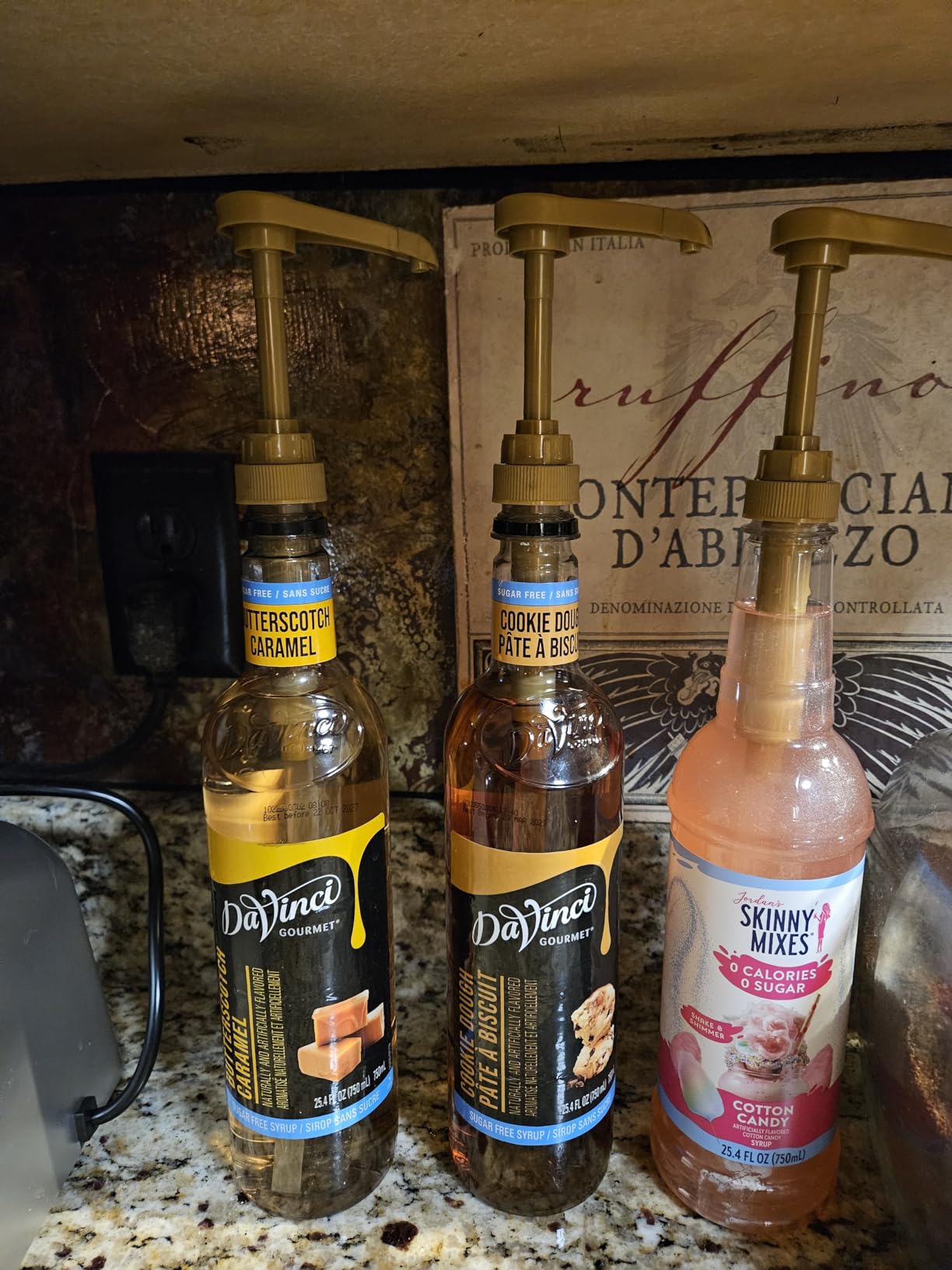 Coffee Syrup Pump Dispenser, 4 Packs of Syrup Pump for 750ml/25.4 oz Syrup Bottle, Gold Pumps for Coffee Syrup Bottle, works with Torani, DaVinci, Jordans Skinny 750ml Syrups Bottles (Gold) customer photo 1