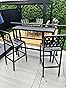 COSTWAY 3 Piece Outdoor Bar Table and Chairs Set, 55