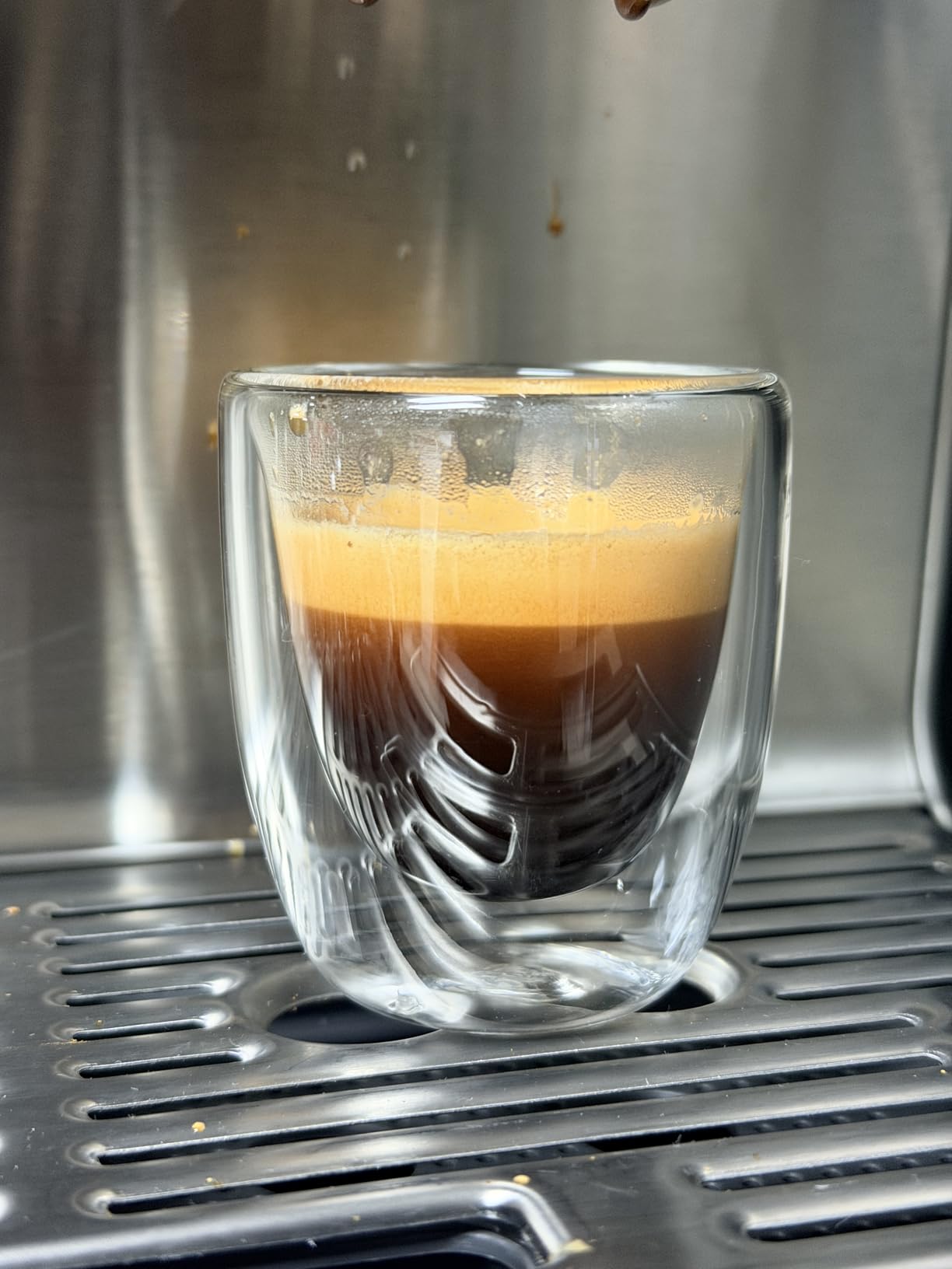 Double Walled Espresso Cups Set of 4 (50% Thicker), 3 Ounce Clear Expresso Coffee Mugs, Espresso Shot Glasses, Double Wall Insulated Espresso Cups Suit for Espresso Machine, Microwave Safe customer photo 1