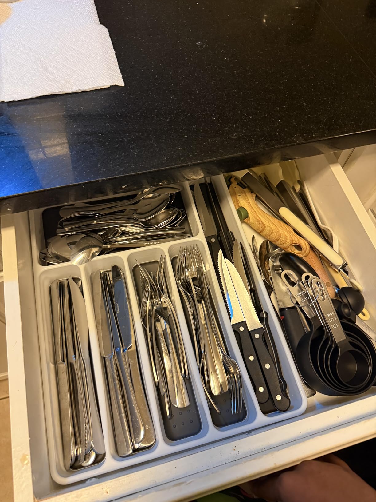 49-Piece Silverware Set with Organizer, Heavy Duty Stainless Steel Flatware Set for 8, Cutlery Utensil Sets with Steak Knives, Rust-proof, Mirror Polished, Dishwasher Safe customer photo 1