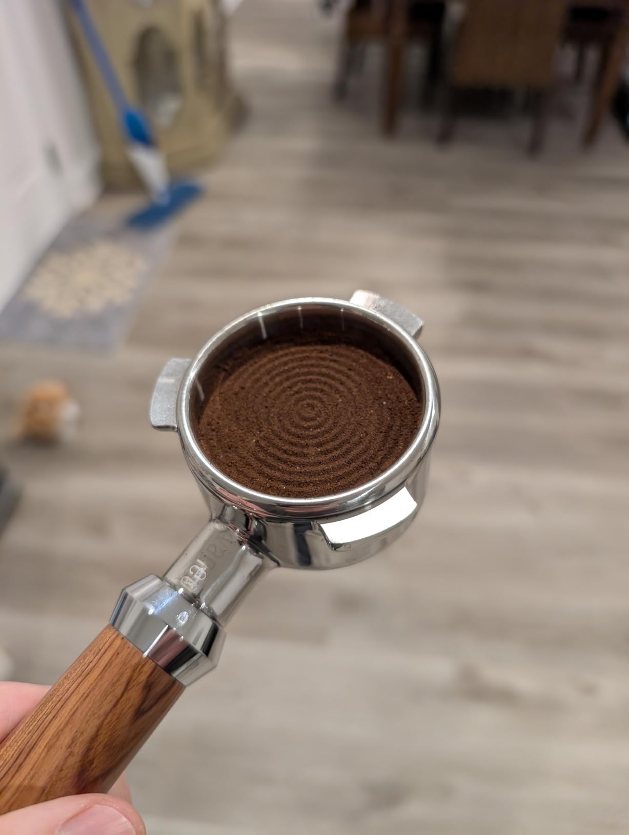 Normcore 53.3mm Espresso Coffee Tamper - Titanium Ripple Plating Base - Spring Loaded Tamper - 15lb / 25lb / 30lbs Replacement Springs - Anodized Aluminum Handle and Stand customer photo 2