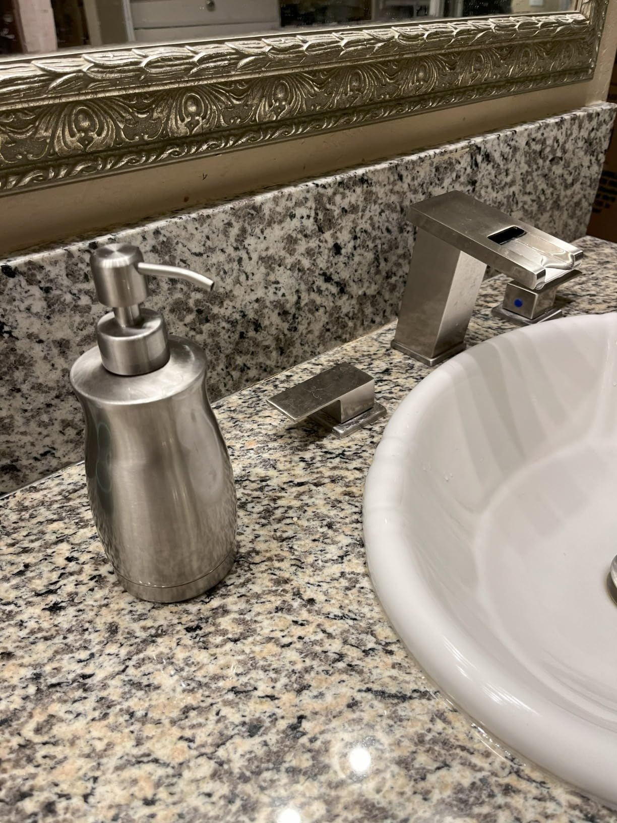 Brushed Stainless Steel Countertop Soap Dispenser Rust and Leak Resistant Hand Soap Pump with Funnel for Kitchen Countertops and Bathroom Dispensers (13.5 oz/400 ml) customer photo 1